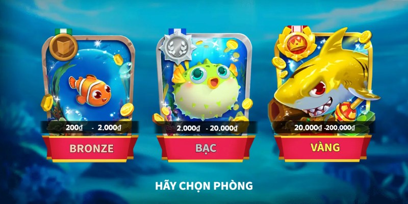 Đa dạng phòng chơi hấp dẫn tích hợp tại bắn cá Fish Hunter